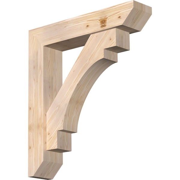 Ekena Millwork Merced Slat Smooth Bracket w/ Offset Brace, Douglas Fir, 7 1/2"W x 36"D x 40"H BKT0806X36X40MRC06SDF - main